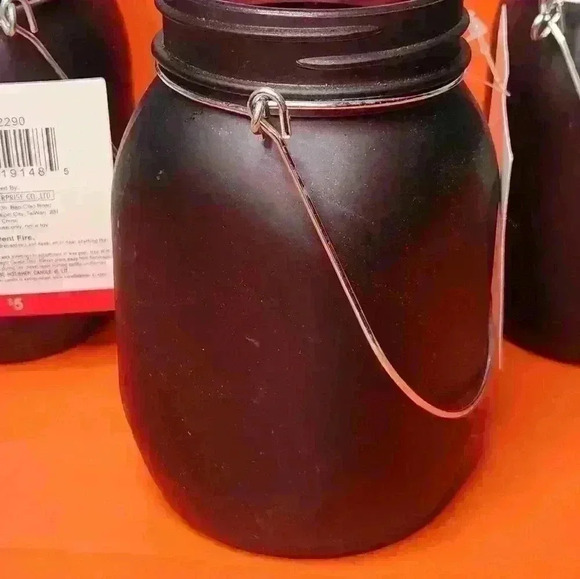 Set of 3 black hanging mason jar candle holder Halloween NWT - Picture 3 of 8